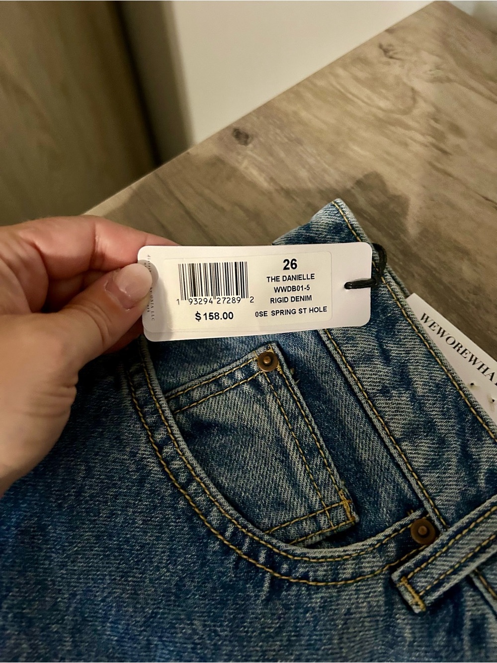 NWT WeWoreWhat The Danielle High Rise Vintage Straight Jeans Size 26 Button Fly - Picture 5 of 7